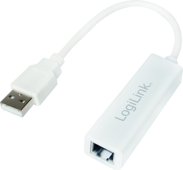 Logilink CABLU USB adaptor, USB 2.0 (T) la RJ45 (M), 10cm, 10/100 Mbit/s, alb, UA0144B