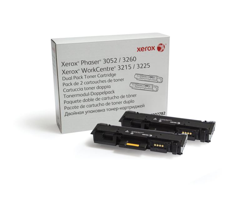 Xerox Dual-Pack Original Black pentru Ph 3052|Ph 3260|WC 3215|WC 3225, 2x3K, 106R02782