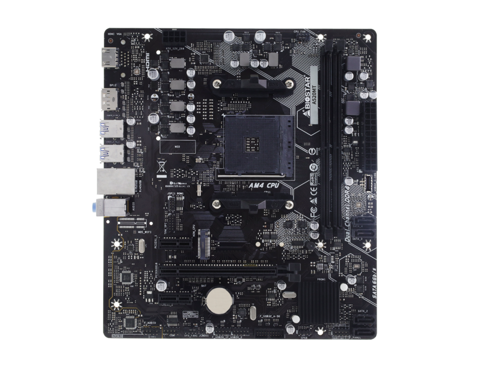 BIOSTAR Placa de baza - (A520,AM4,mATX,DDR4), A520MT