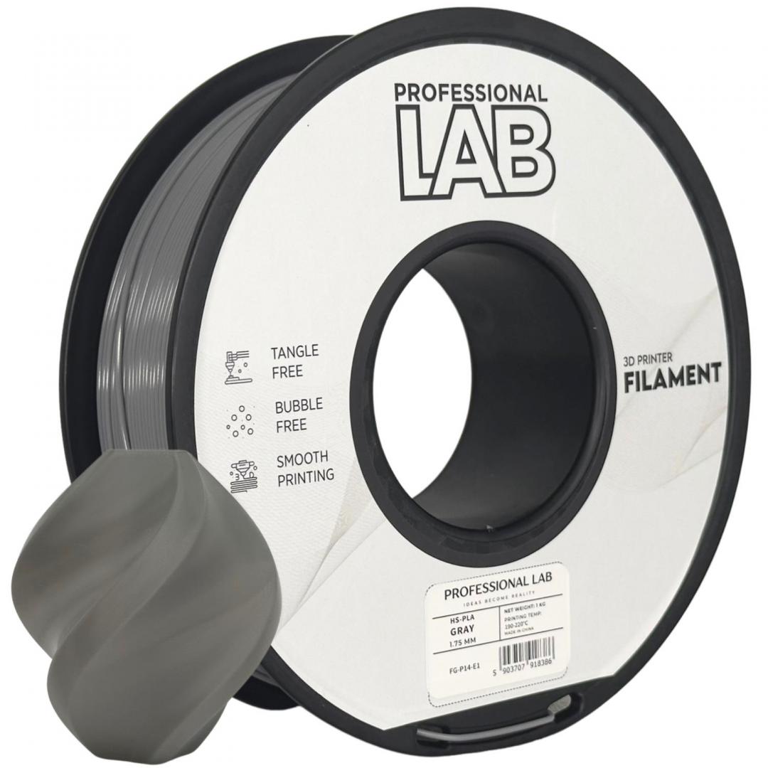 PROFESSIONAL LAB Filament 3D Proffesional Lab, Diamentru 1.75mm, Greutate: 1KG, Culoare, HS-PLA GRAY