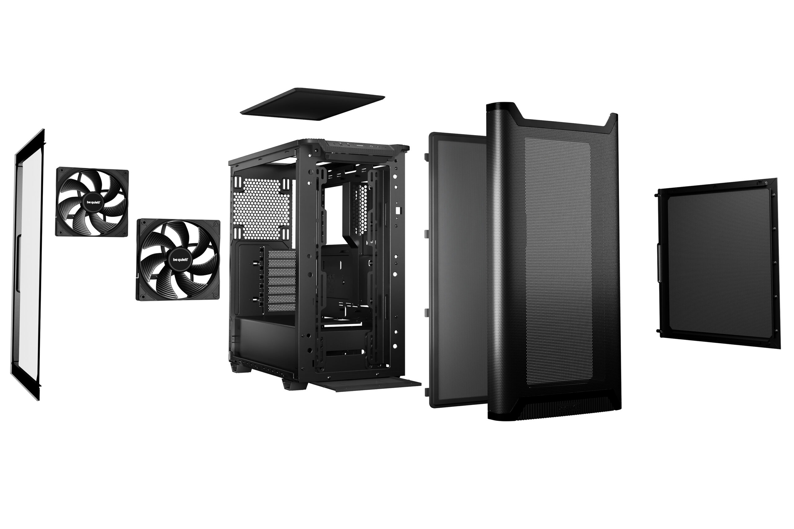 Be Quiet CARCASA PURE BASE 501, middle tower, gaming, fara sursa, suporta 6xfan, 2xfan inclus, BGW74 - imagine 4