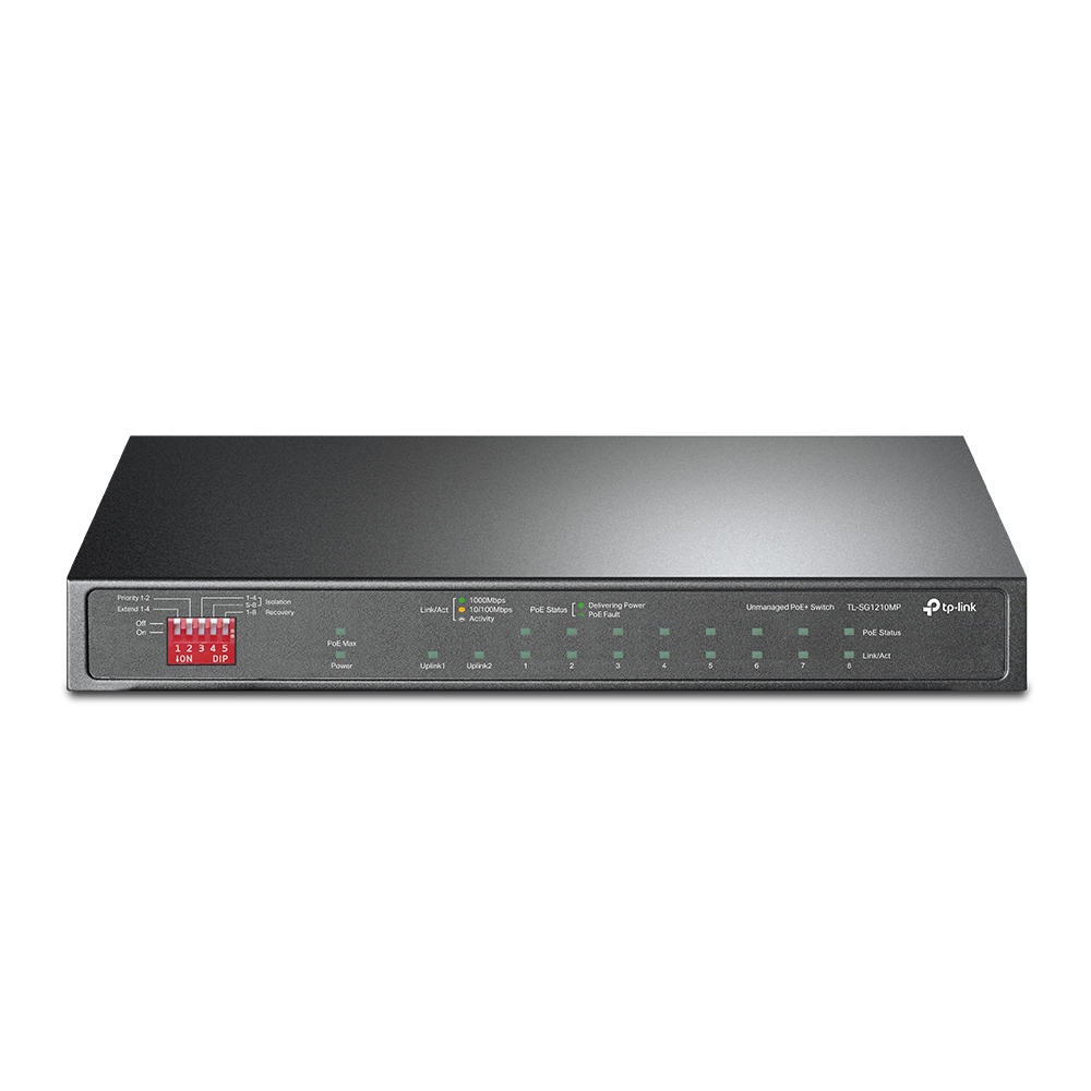 Tp-Link SWITCH 10-Port Gigabit Desktop Switch cu 8-Port PoE+, 123W total power, carcasa, TL-SG1210MP