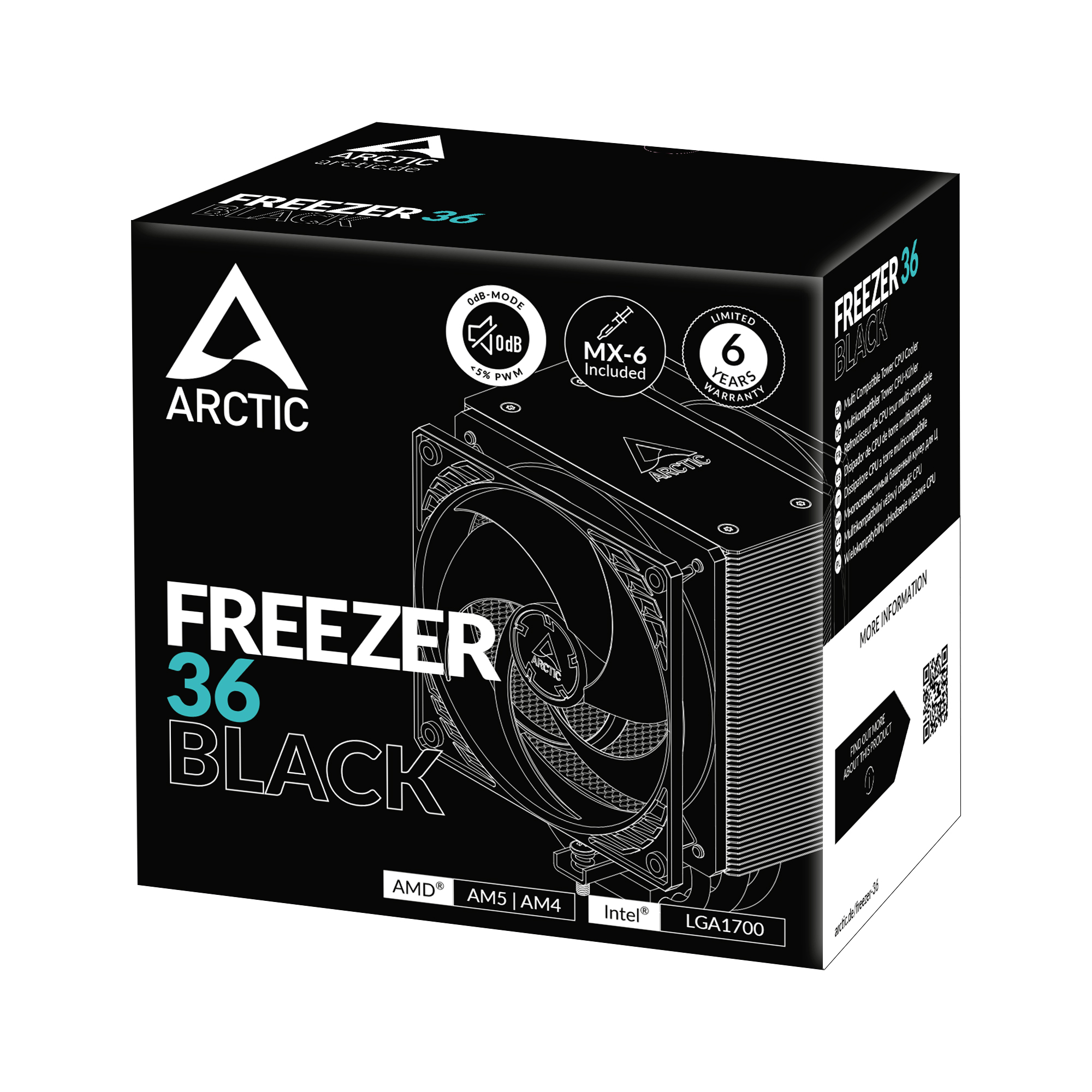 Arctic COOLER Freezer 36 (Black),racire aer, HDT heatpipe, skt. Intel LGA 1700, AMD, ACFRE00123A - imagine 6