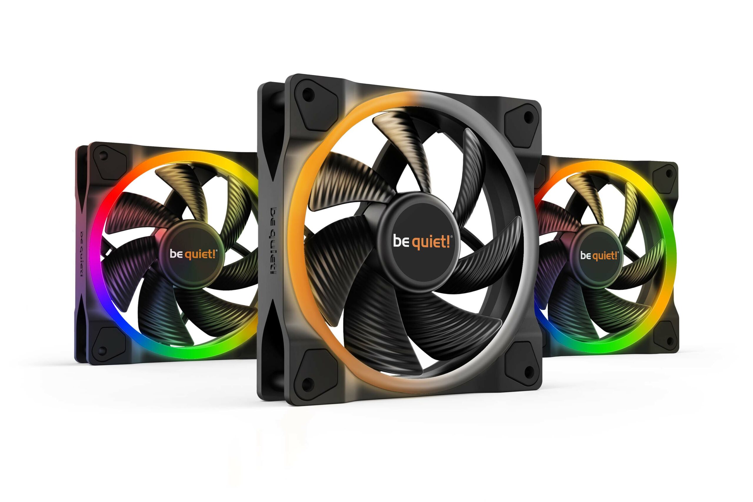 Be Quiet Set 3 ventilatoare ! LIGHT WINGS120mm 1700 rpm, Rifle bearing, 4-pin PWM, ARGB LED, BL076