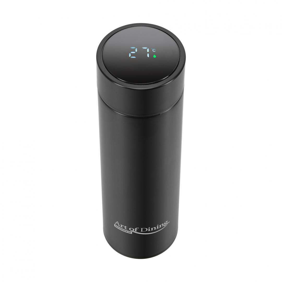HEINNER TERMOS INOX 450 ML, CU INDICATOR LED PENTRU TEMPERATURA, NEGRU, ART OF DINNING, HR-AER-TM45N - imagine 2