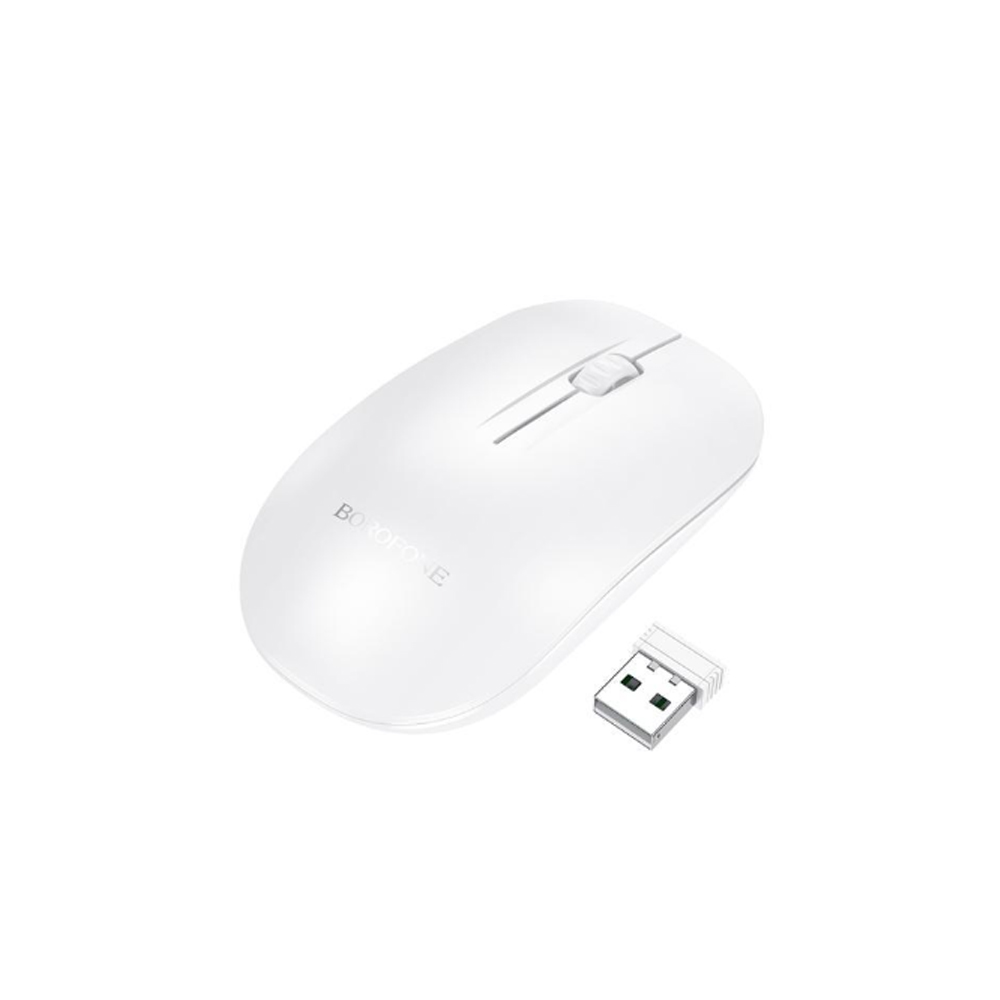 Borofone MOUSE "BG14", PC sau NB wireless 2.4GHz, 1000 CPI, butoane/scroll 3/1, alb