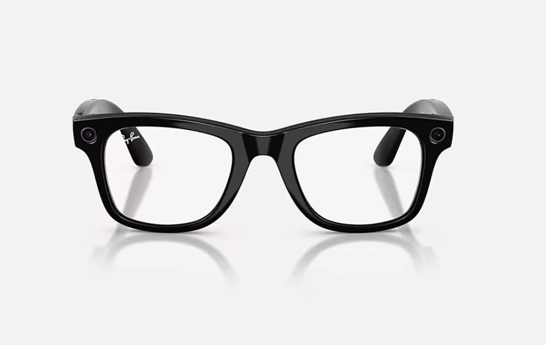 RAYBAN Ray-Ban Meta Wayfarer Gen 2 High Bridge Fit Shiny Black Clear/Graphite, RW4012 601/1M 50-22