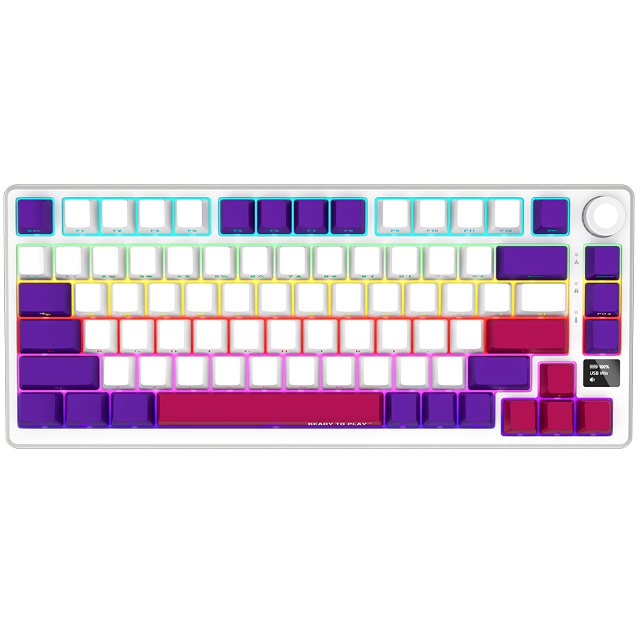 LORGAR KBP7075W, Wireless 75% Mechanical Gaming Keyboard Pro, White, EN layout, LRG-KBP7075W-WH-US