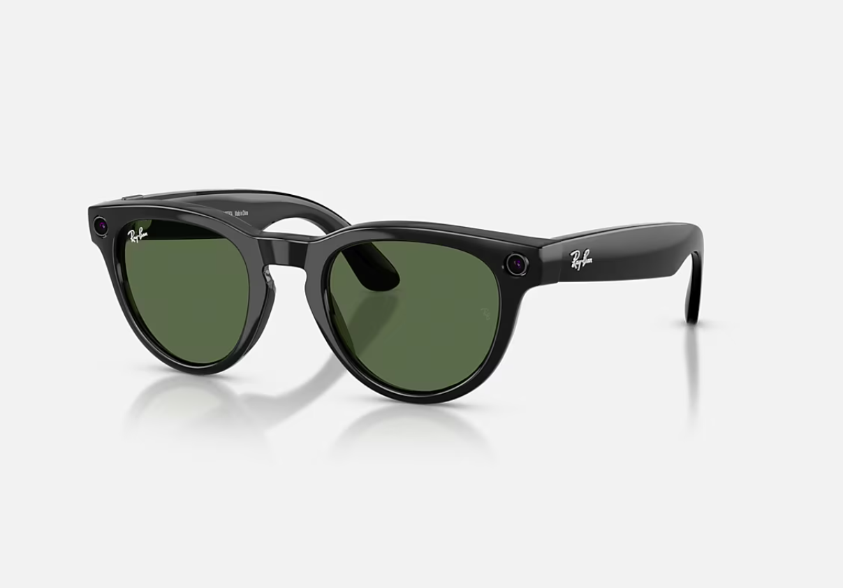 RAYBAN Ray-Ban Meta Headliner Gen 2 Low Bridge Fit Shiny Black G-15 Green, RW4013F 601/71 51-23