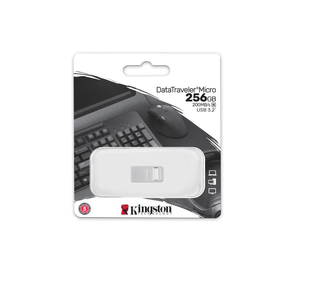 KINGSTON Memorie USB DataTraveler Micro 256 GB, USB 3.2, Argintiu, DTMC3G2/256GB - imagine 3