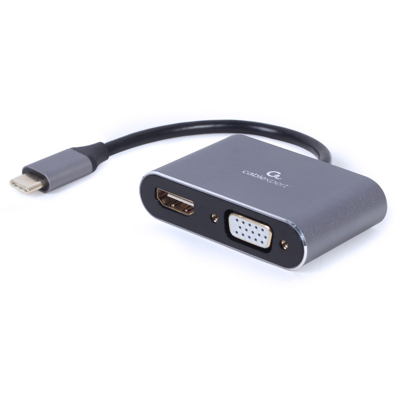 Gembird ADAPTOR video, adaptor USB 3.0 Type-C (T) la HDMI (M) + VGA (M), 15cm, A-USB3C-HDMIVGA-01