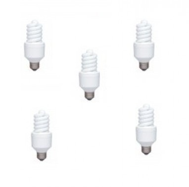 Panasonic SET 5 becuri fluorescent, soclu E27, putere 18W, forma spirala, lumina alb, EFD18E27HD-5