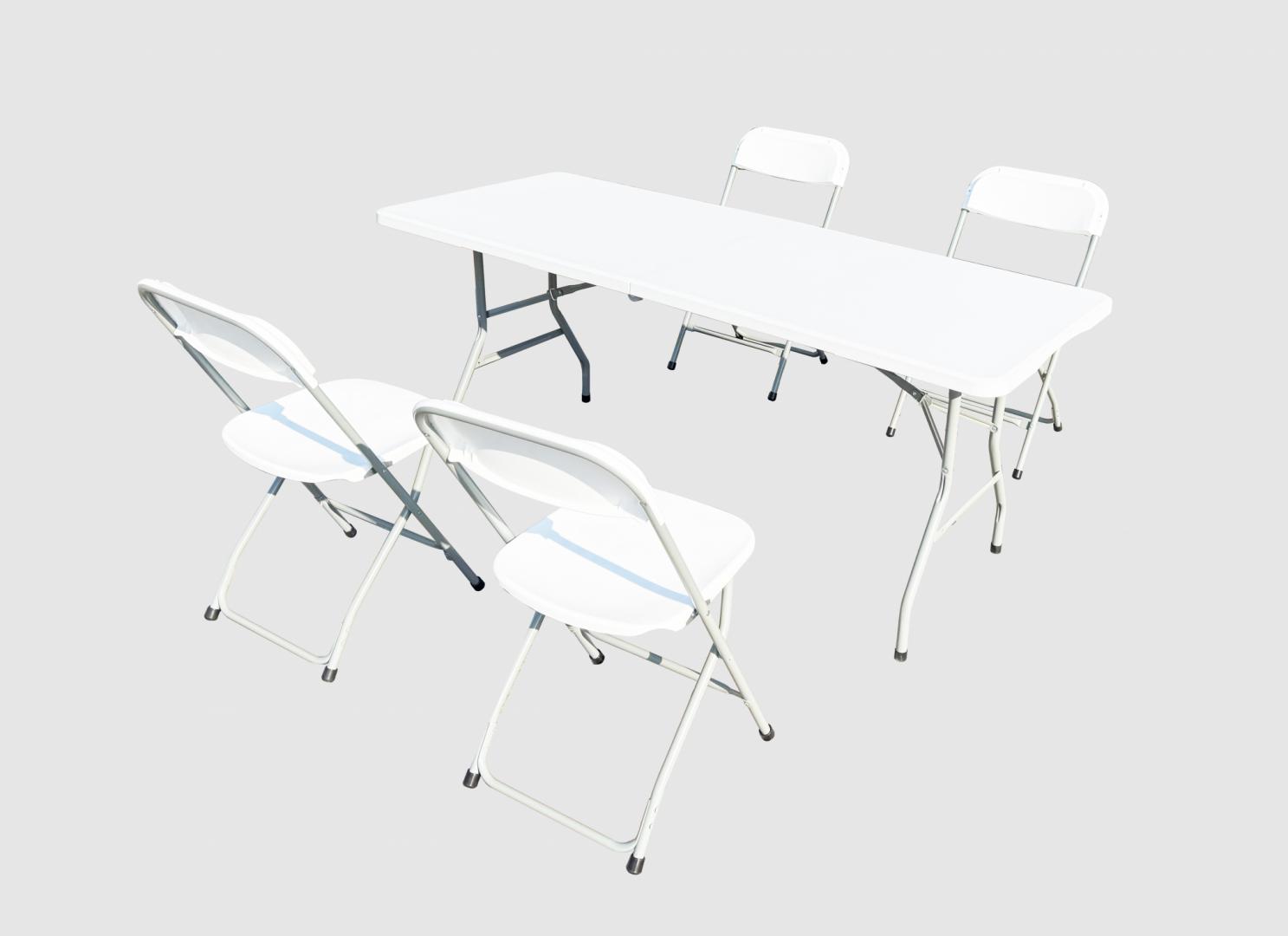 HEINNER SET MASA CU 4 SCAUNE PLASTIC PLIABILE, DMSP001