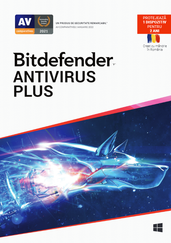 Bitdefender LICENTA Antivirus Plus, 1 utilizator, 2 ani pt. PC, retail - valabile, AV03ZZCSN2401BEN