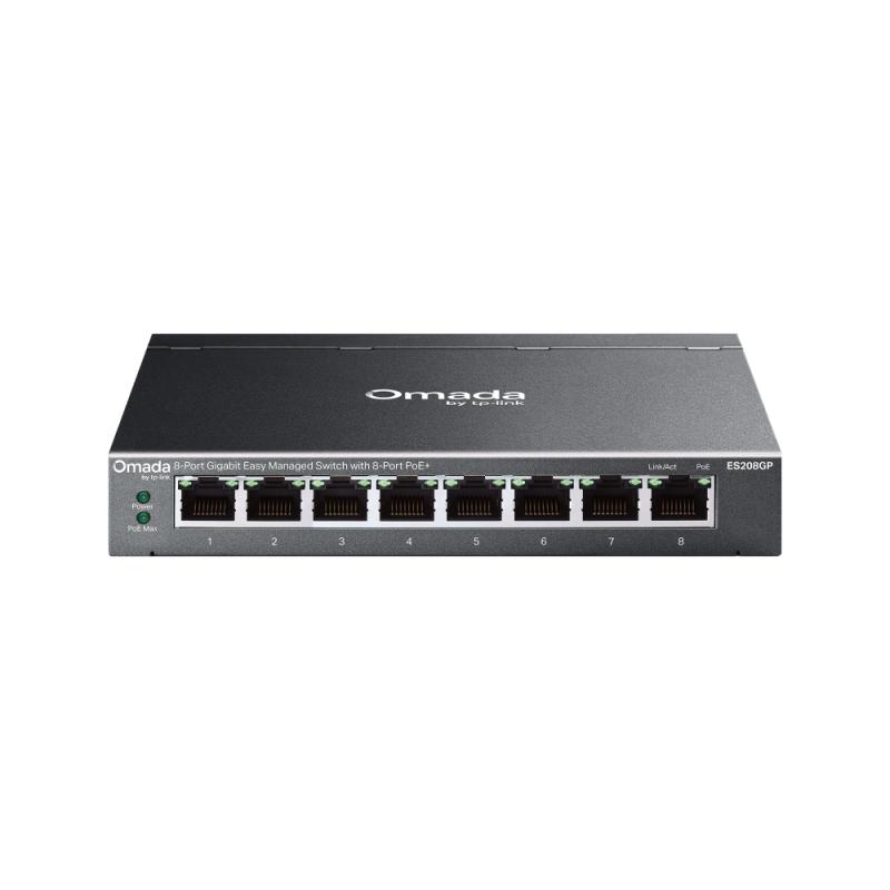 TP-LINK Switch 8-Port Gigabit PoE+, 8xLAN, 10/100/1000 Mbps, 65W, ES208GP