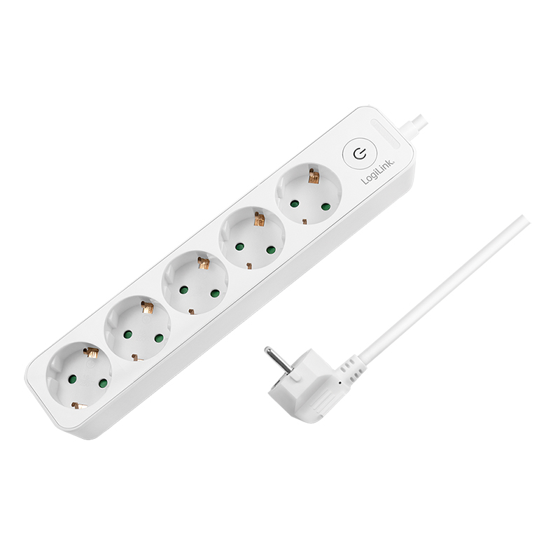 Logilink PRELUNGITOR, Schuko x 5, cablu 3G 1.5mm2, 230V/16A, 50 Hz, max. 3600 W, buton, LPS246