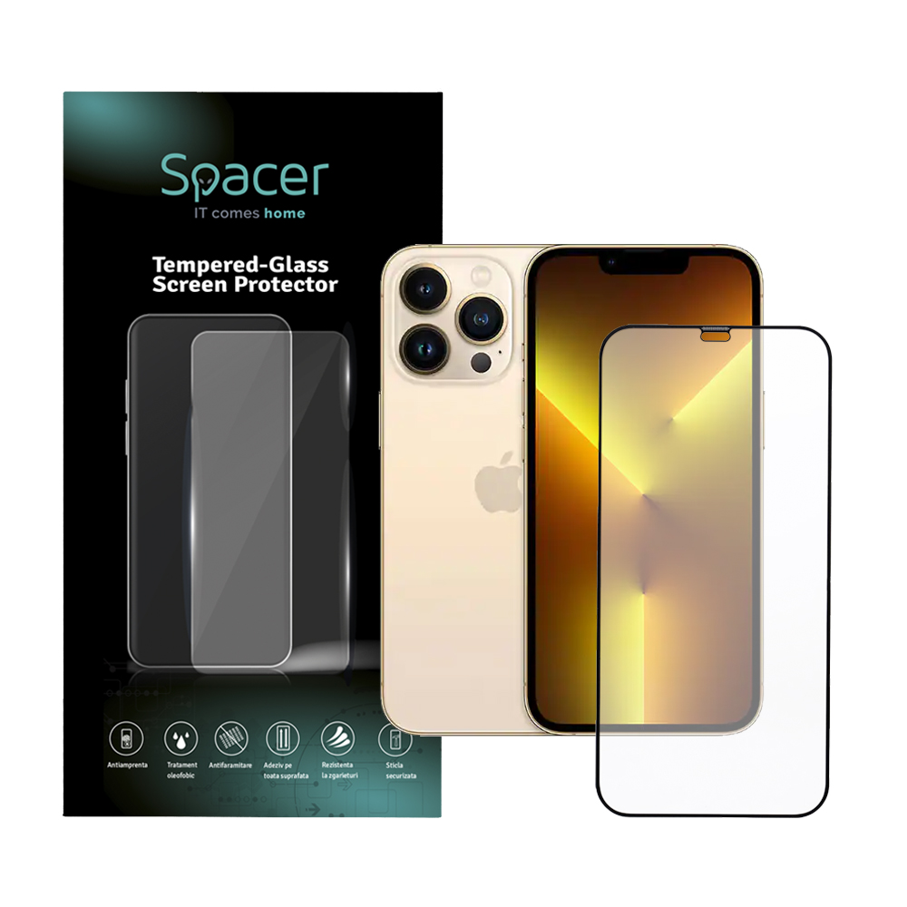 SPACER FOLIE STICLA pentru Iphone 12 Pro Max, grosime 0.3mm, acoperire totala, SPPG-AP-IP12PM-TG