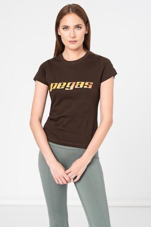 PEGAS TRICOU LOGO ORANGE FEMEI COFFEE-L, PS2122-01-1-LO-L