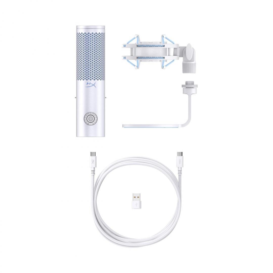 HP Microfon HyperX QuadCast 2 Frost, tip Condenser, USB, LED backlight, noise reduction, AN1D9AA - imagine 6