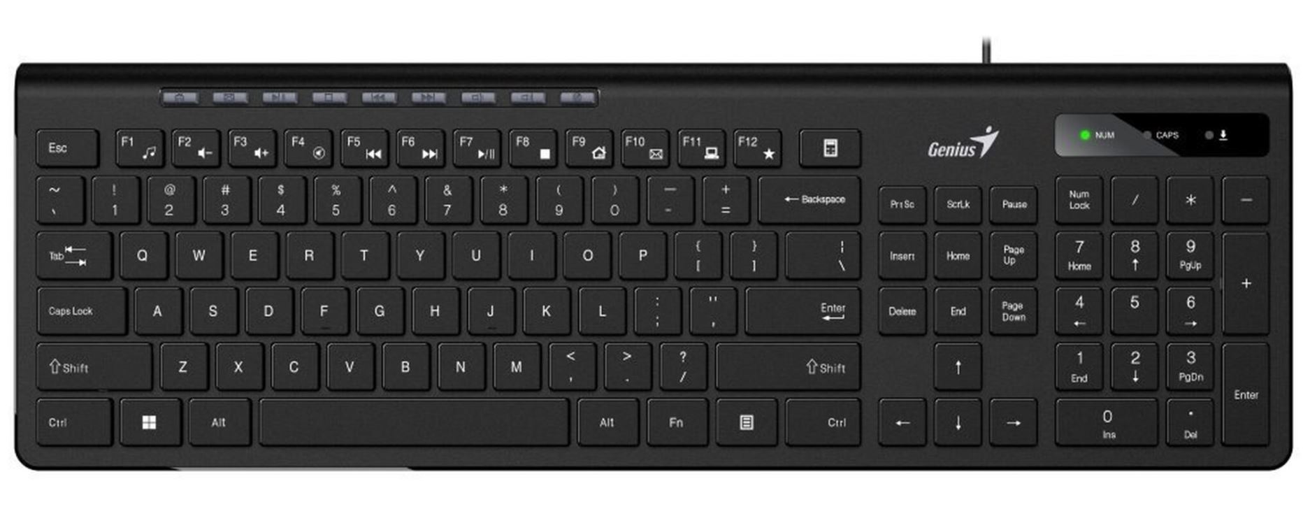 Genius TASTATURA USB, 104 taste (chocolate style), black, "SLIMSTAR 230II", 31310048400 - imagine 2