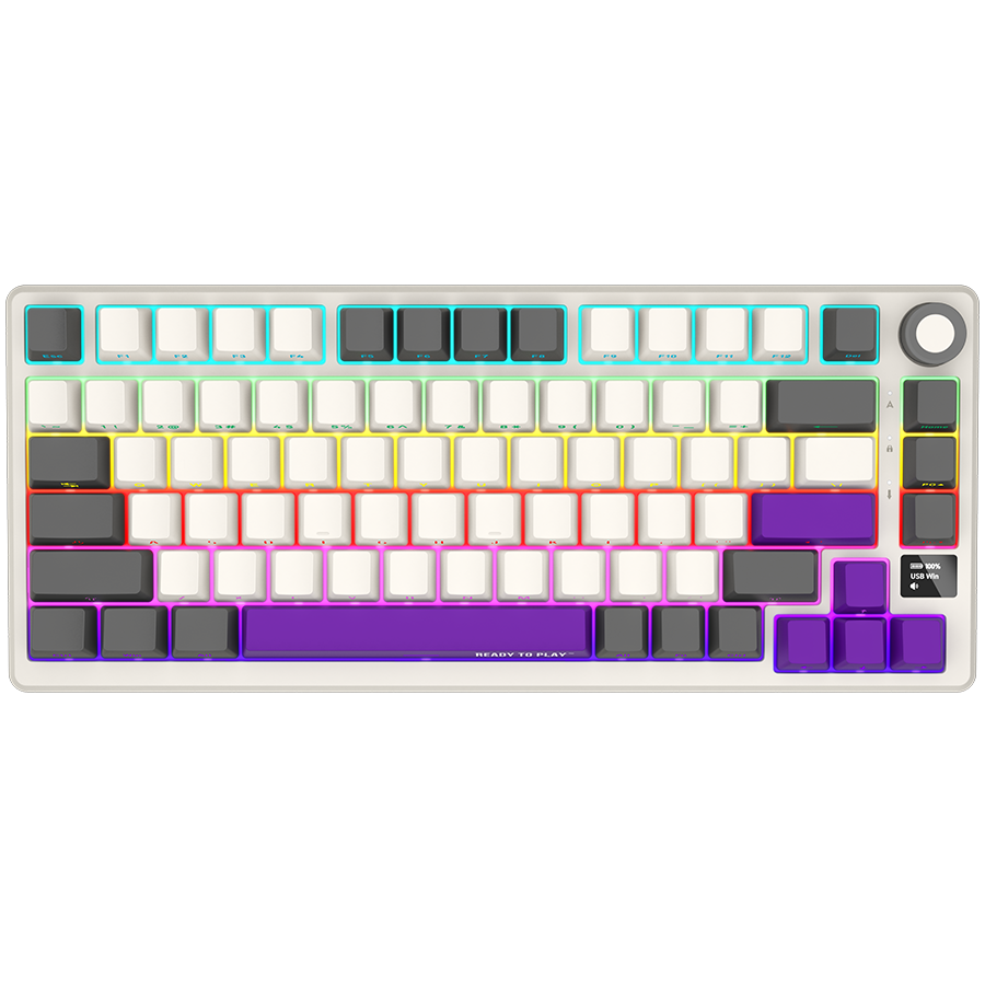 LORGAR KBP7075W, Wireless 75% Mechanical Gaming Keyboard Pro, Beige, EN layout, LRG-KBP7075W-RT-US