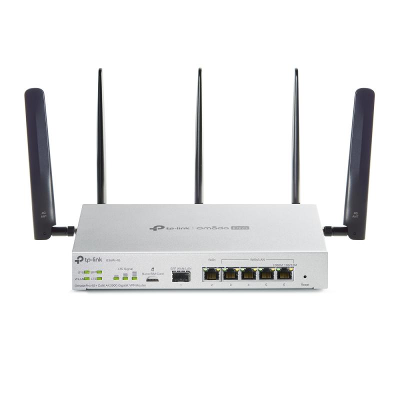 TP-LINK Omada Pro 4G+ Cat6 AX3000 Gigabit VPN Router, G36W-4G
