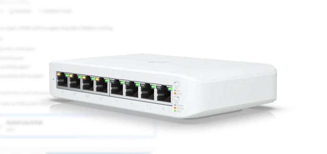 UBIQUITI UniFi 8 port switch, USW-LITE-8-POE