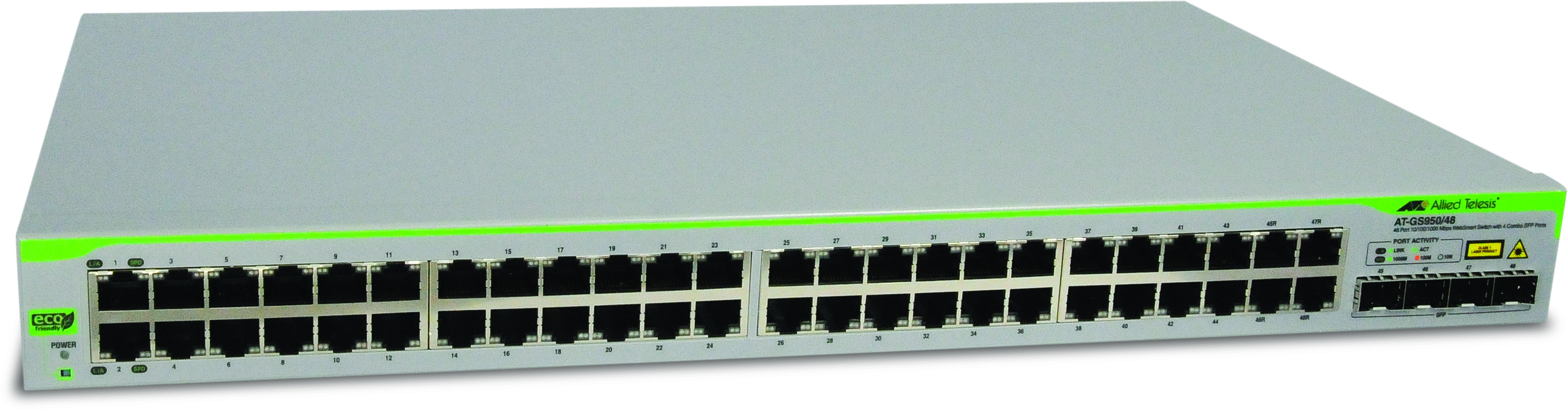 Allied Telesis SWITCH, GS950/48, 10/100 x 48, SFP x 4, managed, rackabil, carcasa, AT-GS950/48-50