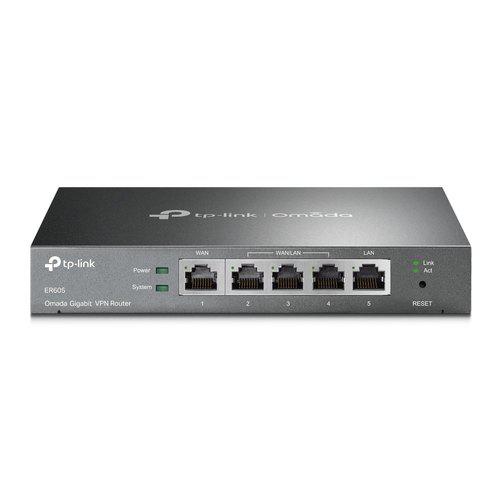 TP-LINK Omada Gigabit VPN Router, 1× Gigabit RJ45 WAN Port, 2× Gigabit RJ45 WAN/LAN Ports, ER605