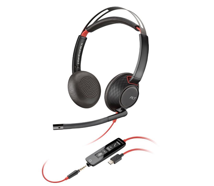HP Casti Head-band Poly Blackwire 5220, Wired, noise-canceling, Negru, 8X231AA