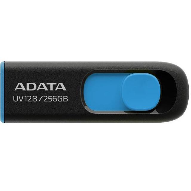Adata MEMORIE USB 3.2 256GB, retractabila, carcasa plastic, negru / albastru, AUV128-256G-RBE