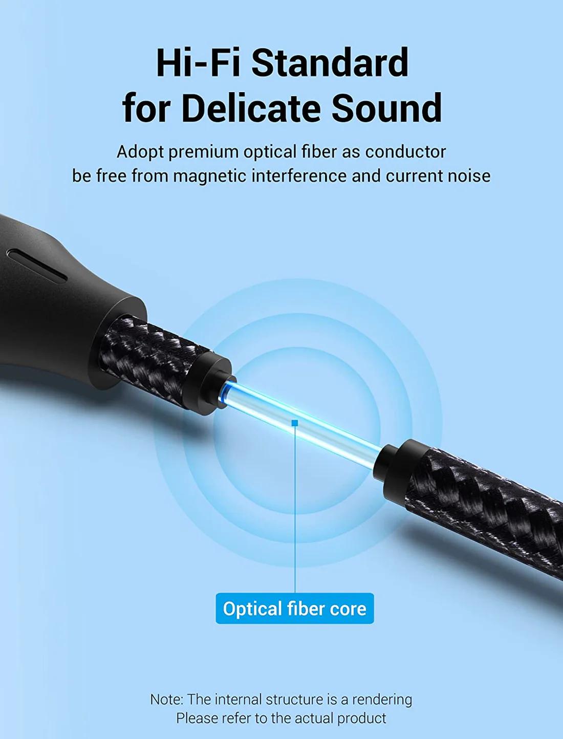 Vention Cablu optic audio, S/PDIF (T) la S/PDIF (T), 5.1 canale, 1.5m, conectori auriti, gri, BAVHG - imagine 8