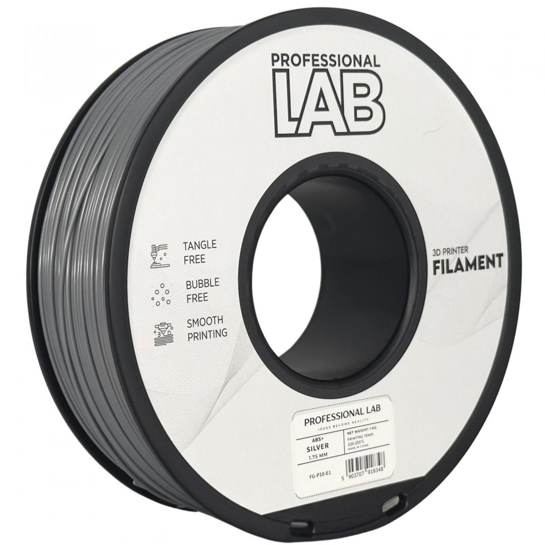 PROFESSIONAL LAB Filament 3D Proffesional Lab, Diamentru 1.75mm, Greutate: 1KG, Culoare, ABS+ SILVER