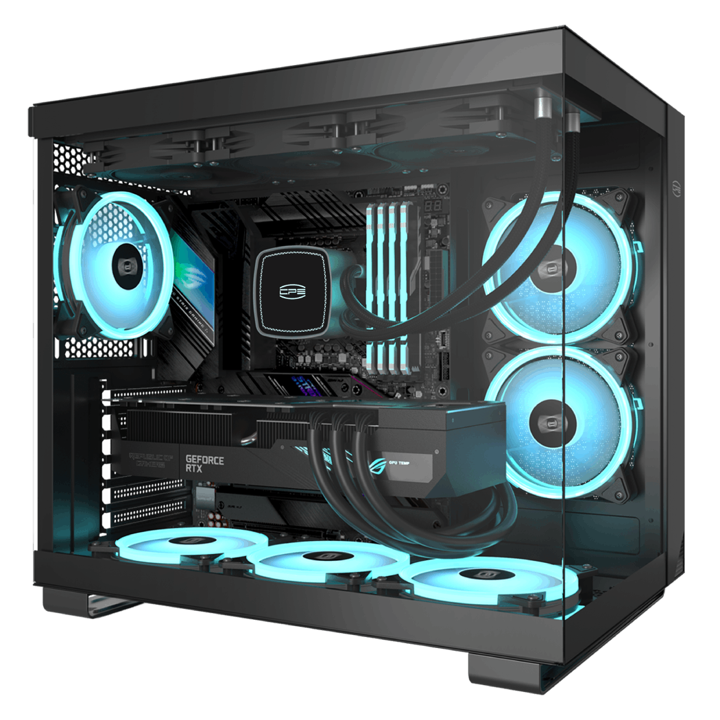 PCCOOLER CARCASA, Middle Tower, ATX, fara sursa, sticla securizata, 6 ventilatoare, C3 T500 ARGB BK - imagine 2