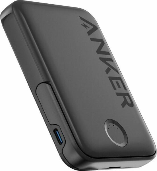 Anker POWER BANK 321 MagGo 5.000 mAh, 7.5W PD si Power IQ 3.0, 1 x USB-C, suport integrat, A1618G11