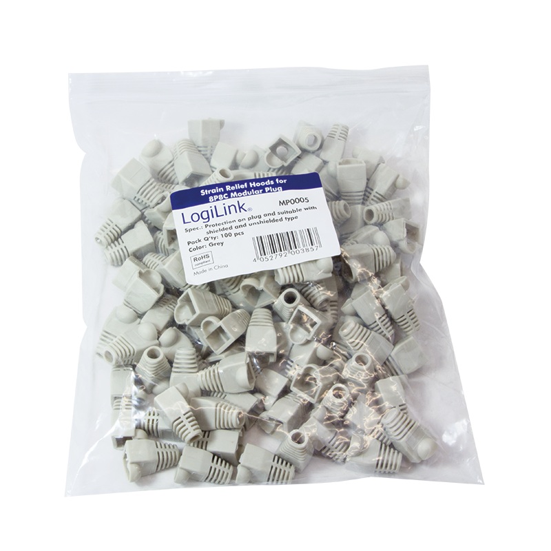 Logilink MANSON mufe RJ-45 pt. cablu UTP, FTP, SFTP, RJ-45 (T), plastic, 100 buc, gri, MP0005