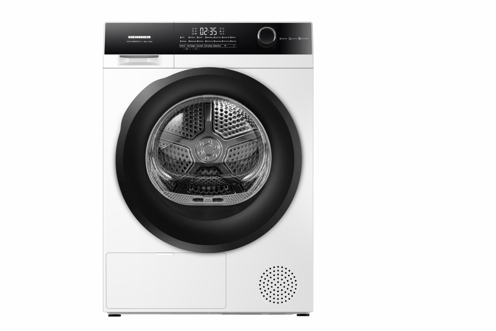 HEINNER Uscator de rufe, 8 kg, Inverter, Clasa: C, Alb, HHPD-HMK80IVFC+++
