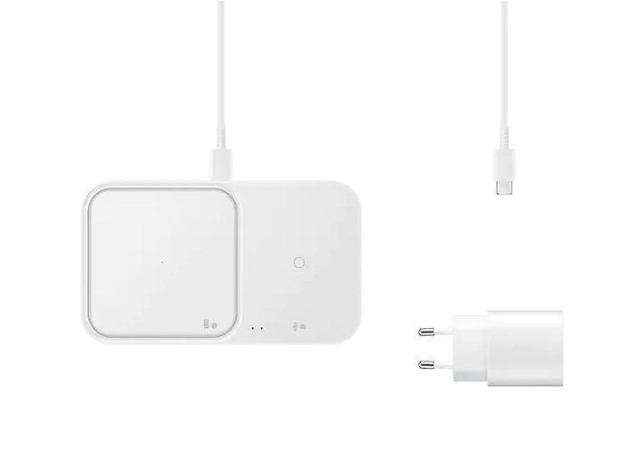 Samsung Wireless Charger Duo 15W Super Fast Wireless Charge; White, EP-P5400BWEGEU