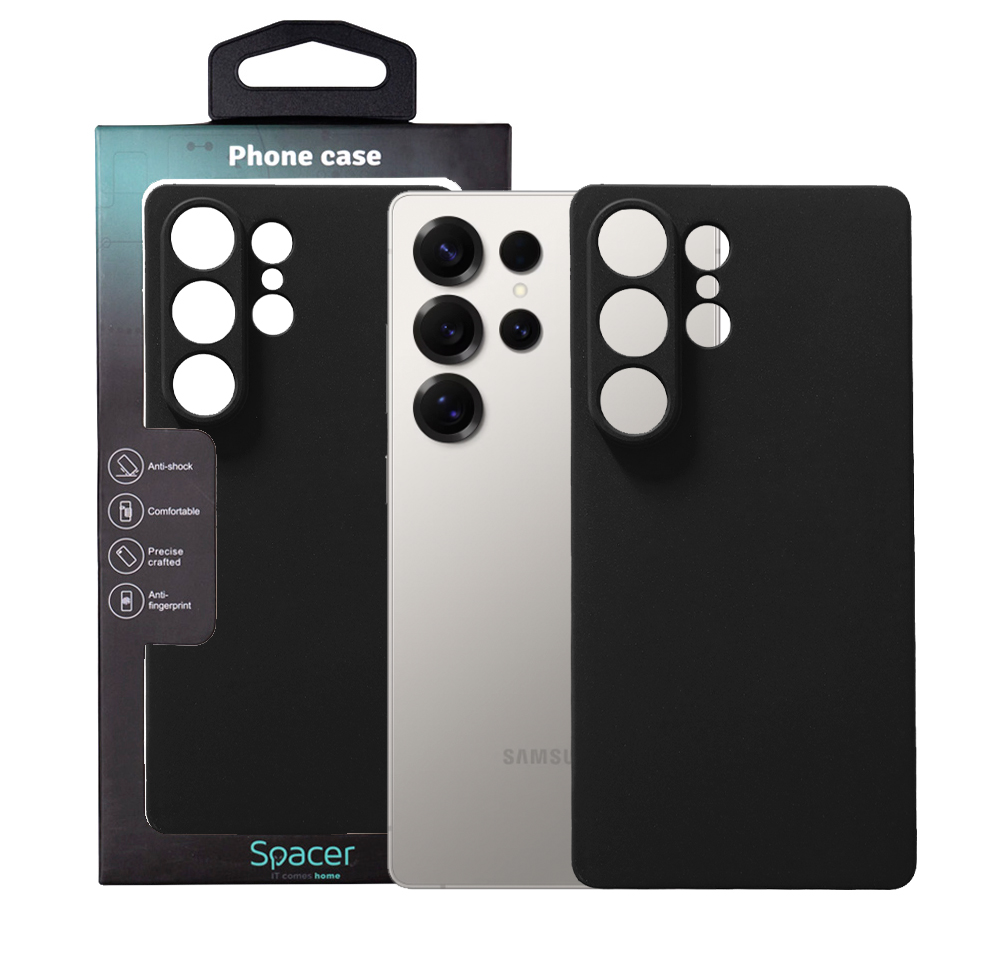 SPACER Husa Samsung Galaxy S25, negru, grosime 1.5mm, material flexibil TPU, SPPC-SM-GX-S25-TPU