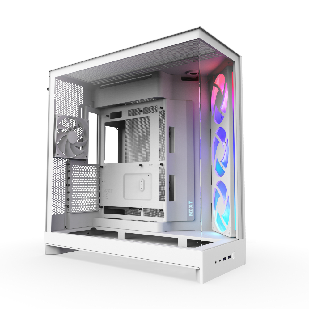 NZXT Carcasa H9 Flow RGB (2025), Dual-Chamber, Mid-Tower, Alb, CM-H92FW-R1
