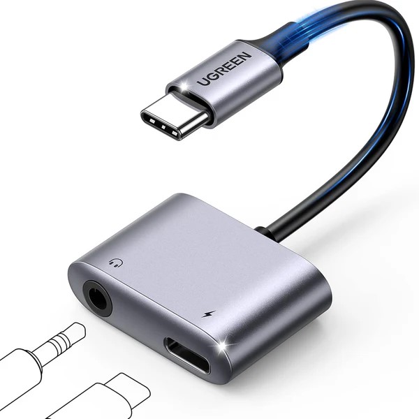 UGreen ADAPTOR Incarcare si audio, CM231, 1 x USB Type-C(T) la 1 x USB Type-C(M) si 1 x Jack, 60164