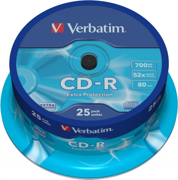 Verbatim CD-R 700MB, 80min, viteza 52x, 25 buc, spindle, 43432