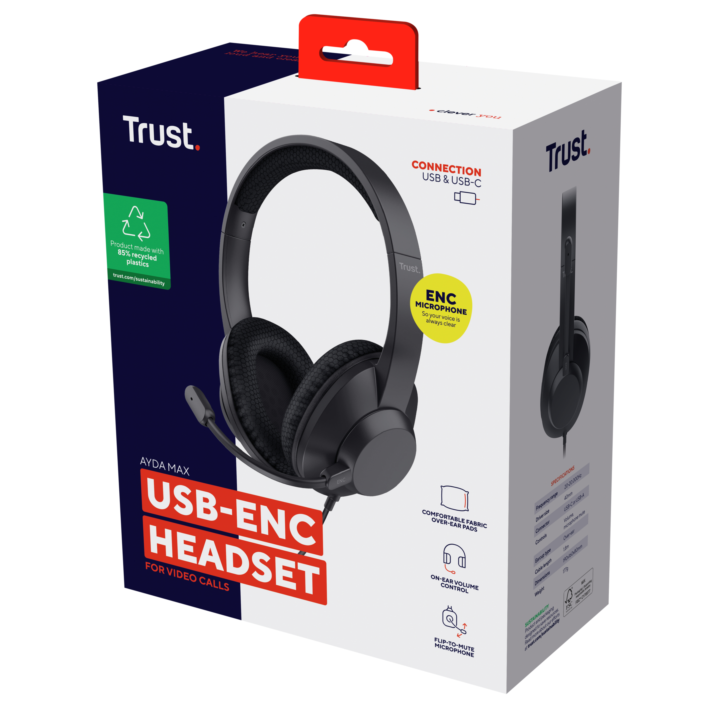 Trust Casti cu fir Ayda Max, negru, TR-25462 - imagine 7