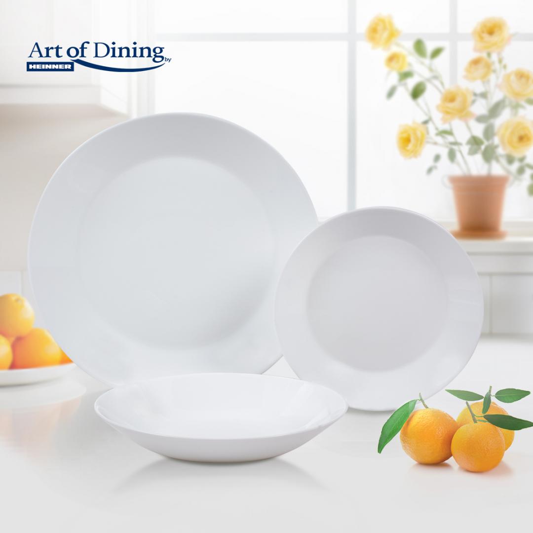 HEINNER SERVICIU MASA DIN OPAL ALB 18 PIESE, ELYA, ART OF DINING, HR-AHL-18EL - imagine 2