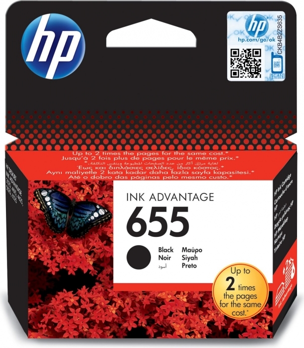 HP Cartus Cerneala Original Black, nr.655 pentru DJ3525|4615|4625|5525|6525, CZ109AE