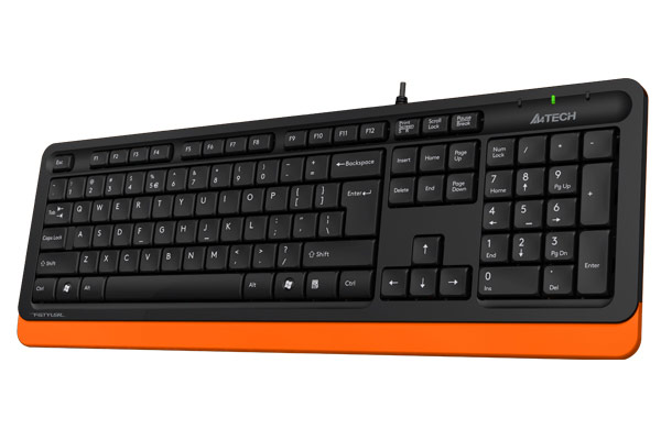A4Tech TASTATURA, Fstyler USB, cu fir, 104 taste format standard, USB, negru &, FK10 Orange - imagine 3