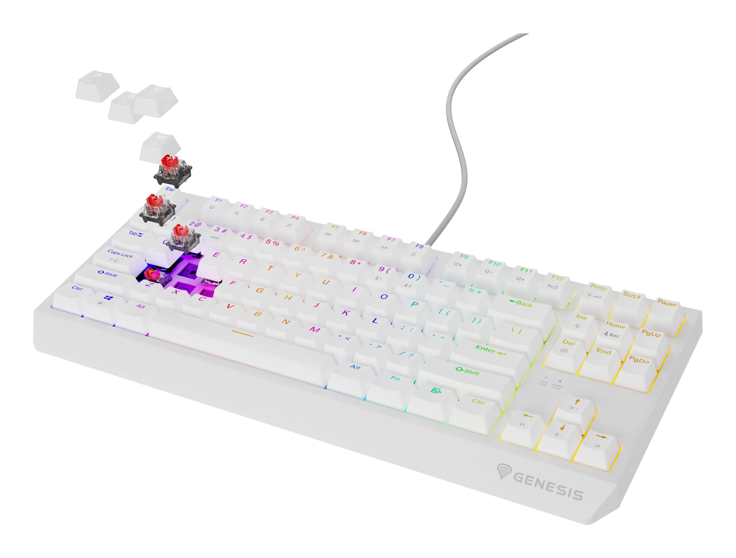 Genesis Tastatura Thor 230 TKL R alb, NKG-2078 - imagine 2