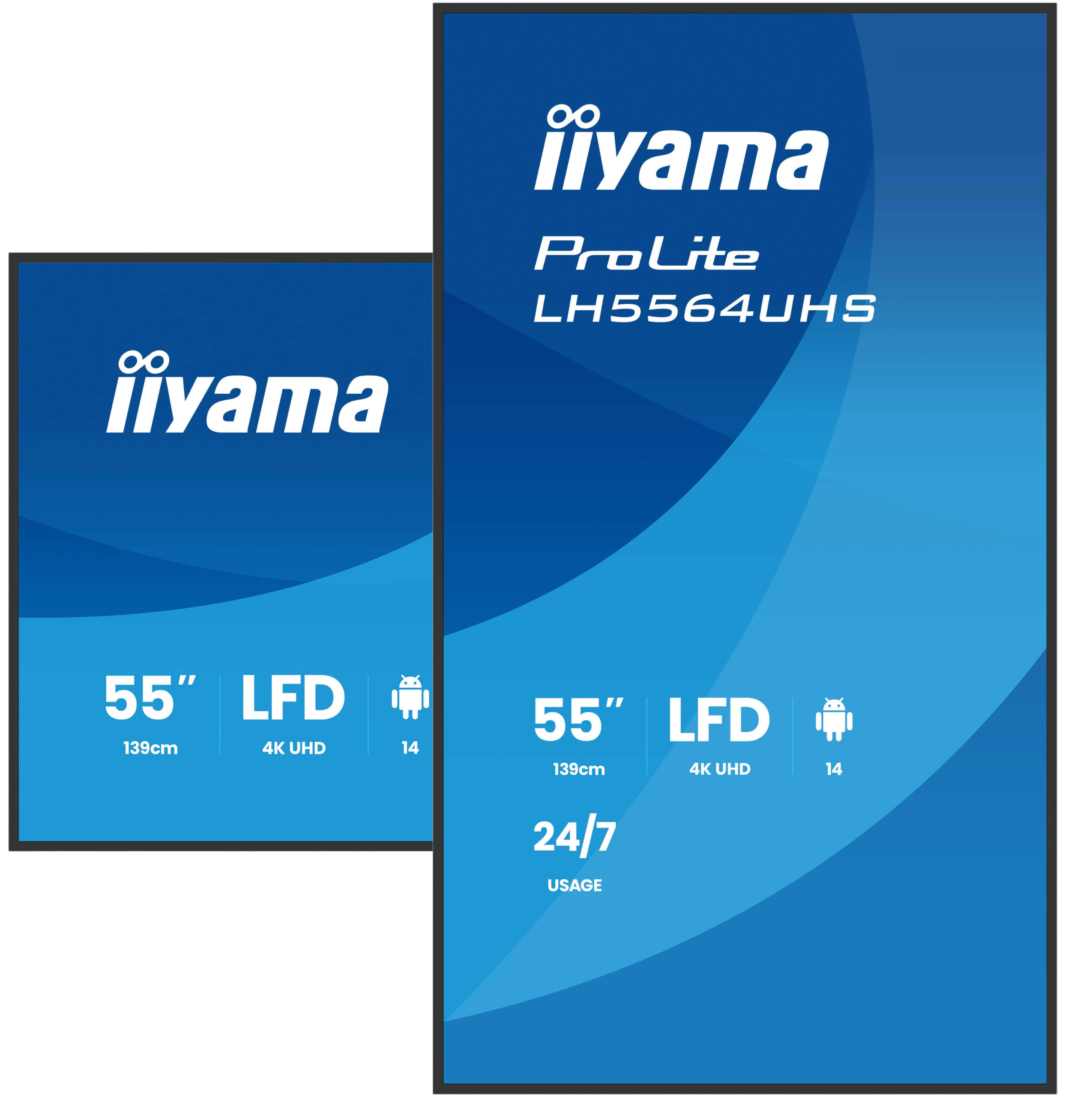 Iiyama LFD 4K VA 55 500cd 5000:1 6.5ms Android 14 OS, iiSignage, iiControl, iiShare, LH5564UHS-B1AG - imagine 5
