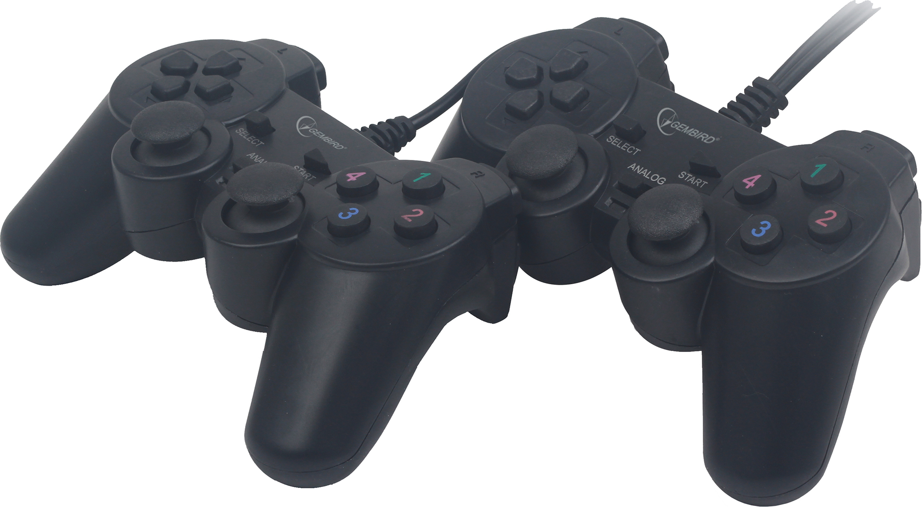 Gembird GAMEPAD cu fir, 2x console, PC, USB, negru, JPD-UDV2-01