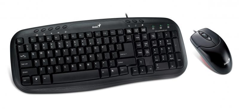 GENIUS Kit Wired tastatura si mouse KM-200, taste numerice, Negru, G-31330003400